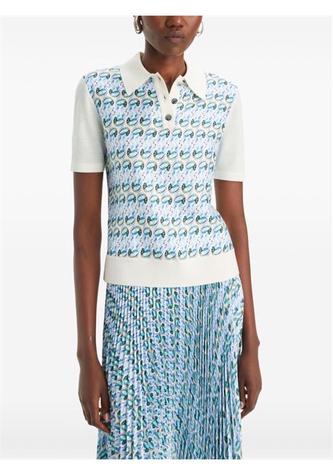 Polo con monogramma T in blu Tory burch - donna TORY BURCH | 147959105